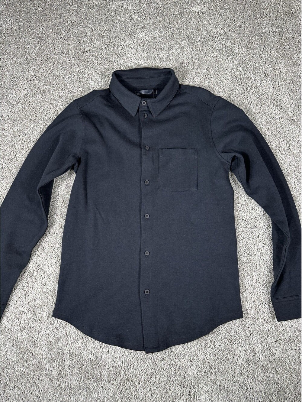 Oak + Fort Polo Long Sleeve Black Size XS